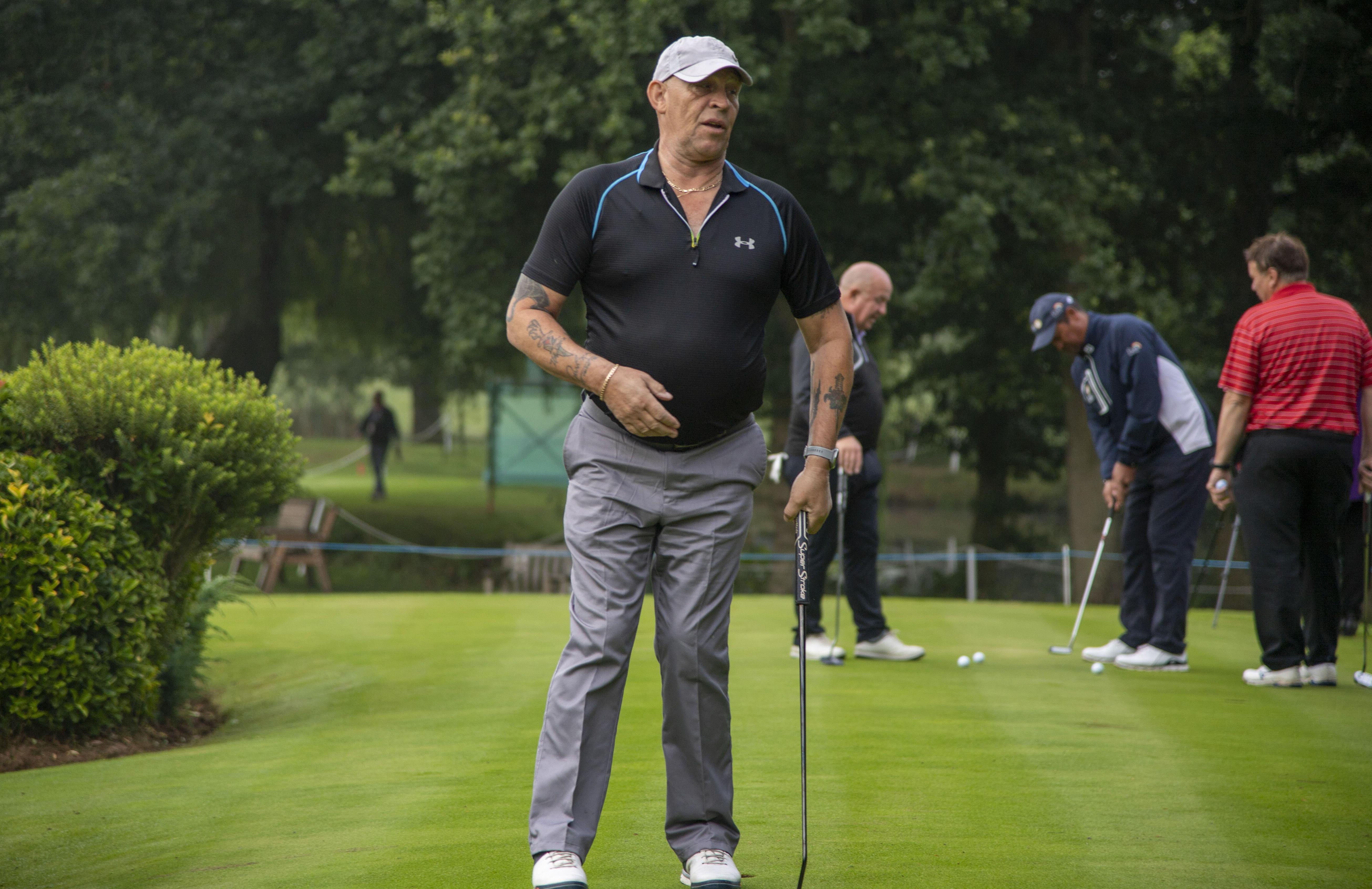 Russ Bray at the Farmfoods British Par 3 Pro Am Celebrity Golf tournament.