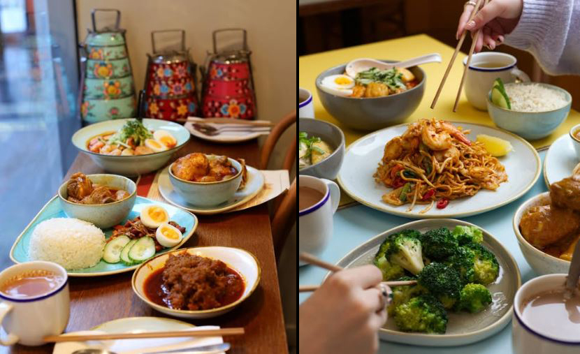 Dishes of Malaysian food at Rasa Sayang Restaurant in London's Chinatown.